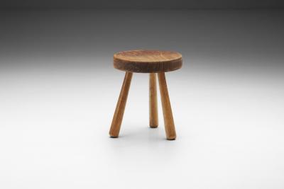 Scandinavian Tripod Wood Stool Scandinavia ca 1950s