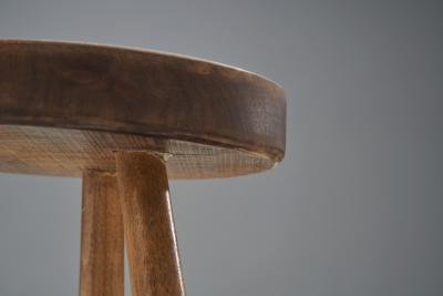 Scandinavian Tripod Wood Stool Scandinavia ca 1950s