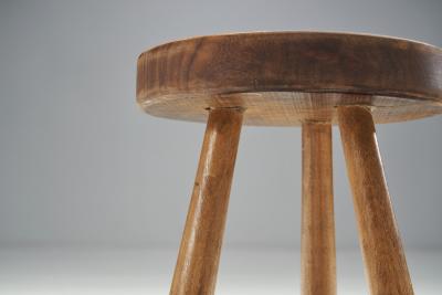 Scandinavian Tripod Wood Stool Scandinavia ca 1950s