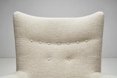Scandinavian Upholstered Wingback Armchair Scandinavia 1950s