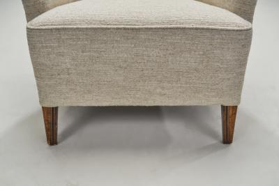 Scandinavian Upholstered Wingback Armchair Scandinavia 1950s
