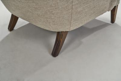 Scandinavian Upholstered Wingback Armchair Scandinavia 1950s