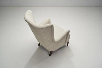 Scandinavian Upholstered Wingback Armchair Scandinavia 1950s