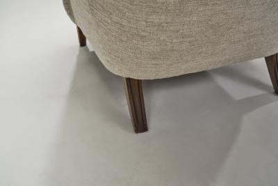 Scandinavian Upholstered Wingback Armchair Scandinavia 1950s