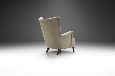 Scandinavian Upholstered Wingback Armchair Scandinavia 1950s