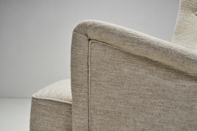 Scandinavian Upholstered Wingback Armchair Scandinavia 1950s