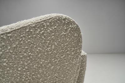 Scandinavian Wingback Armchair Upholstered in Boucl Scandinavia 1950s