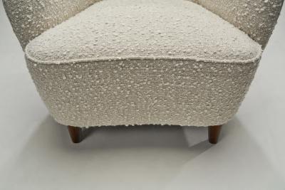 Scandinavian Wingback Armchair Upholstered in Boucl Scandinavia 1950s