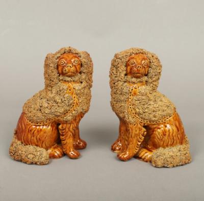 Scarce Pair of Rockingham Glazed Spaniels