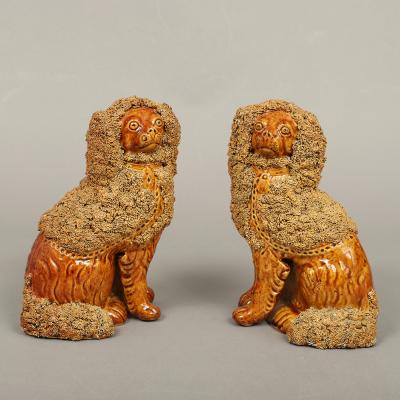 Scarce Pair of Rockingham Glazed Spaniels