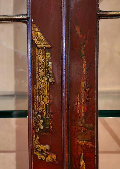 Scarlet Lacquer Chinoiserie Breakfront American Circa 1960