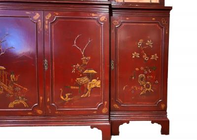 Scarlet Lacquer Chinoiserie Breakfront American Circa 1960