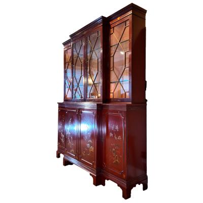 Scarlet Lacquer Chinoiserie Breakfront American Circa 1960
