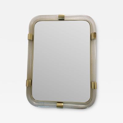 Scenographic Italian Torciglione Torchon Murano Glass Wall Mirror