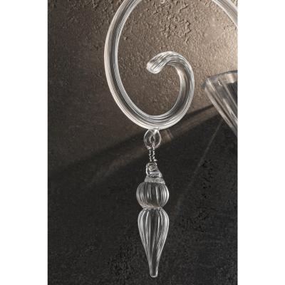 Scenographic Venetian Rigadin wall Sconce in Trasparent Murano Glass
