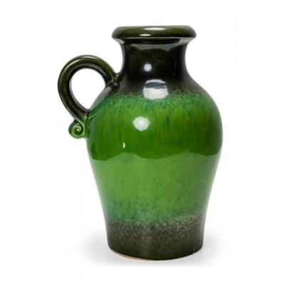 Schaurich Keramik West German Mid Century Dark and Light Green Glazed Ceramic Pi