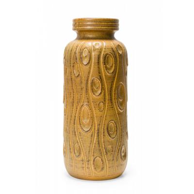Scheurich West German Mid Century Incised Koralle Patterned Gold Glazed Cerami