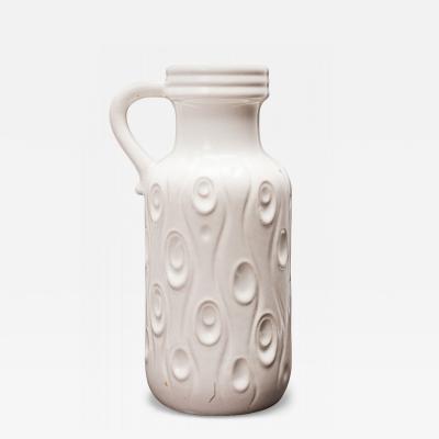 Scheurich West German Mid Century Koralle Design White Ceramic Pitcher