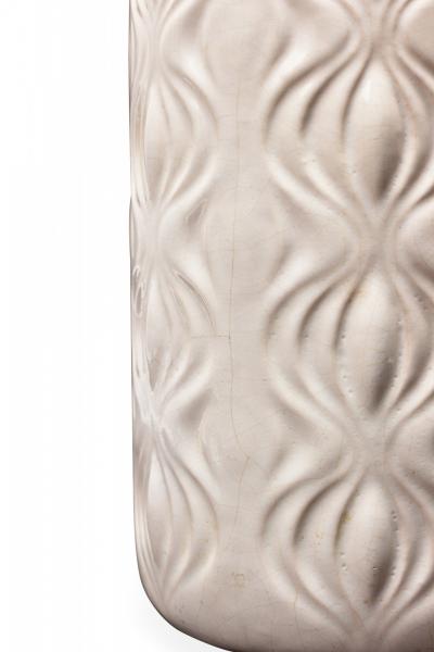 Scheurich West German Mid Century Onion Amsterdam Pattern White Cermaic Vase