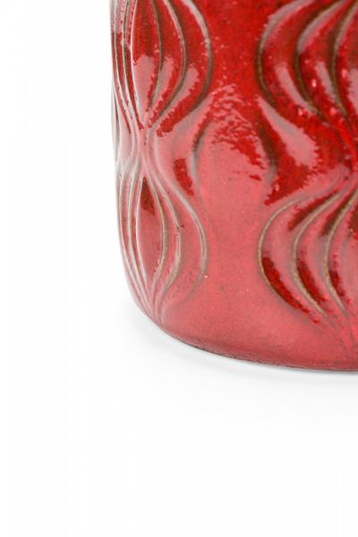 Scheurich West German Mid Century Onion Design Red Glazed Ceramic Vase