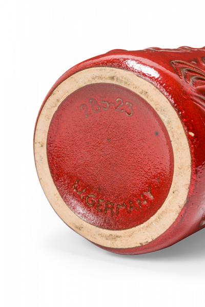 Scheurich West German Mid Century Onion Design Red Glazed Ceramic Vase