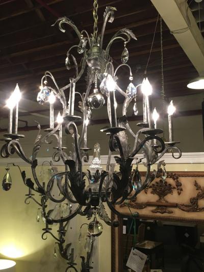 Schonbek Lighting Palatial Silver Distressed Rustic Metal Chandelier by Schonbek