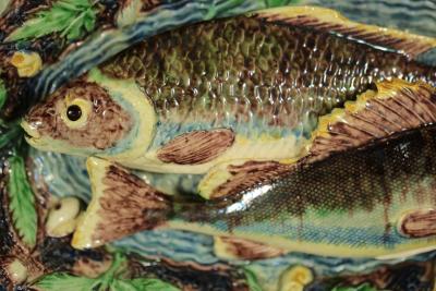 School of Paris Palissy Majolica Palissy Fish Platter