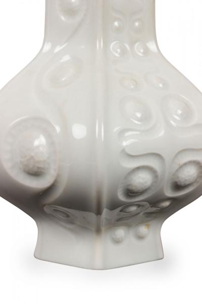 Schumann Arzberg Bavarian German Mid Century White Porcelain with Incised Spiral