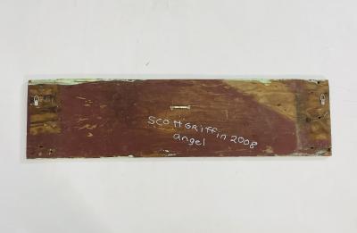 Scott Griffin Angel Folk Outsider Painting on Found Wood Canada 2008