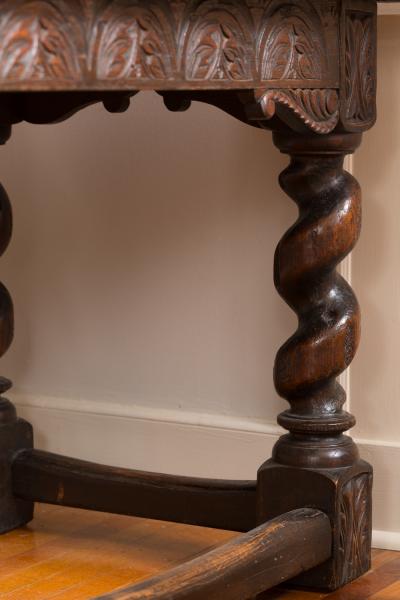 Scottish Library Table with Barley Twist Legs