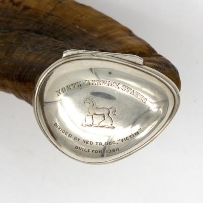 Scottish Rams Horn Snuff Mull Historical Trophy With Engravings