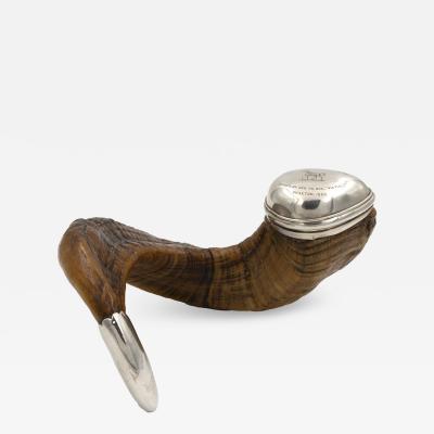 Scottish Rams Horn Snuff Mull Historical Trophy With Engravings