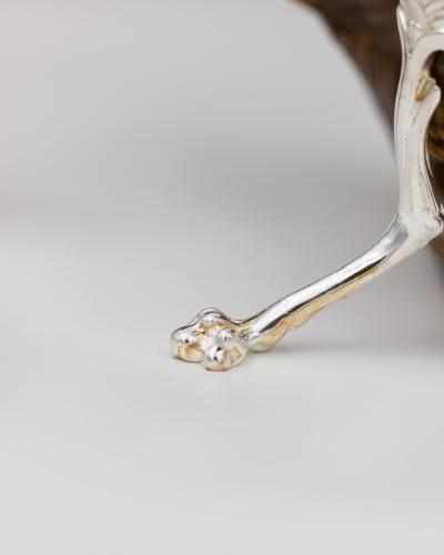 Scottish Rams Horn and Silver Candle Holder