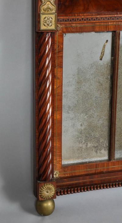 Scottish Regency Inlaid Overmantel Mirror