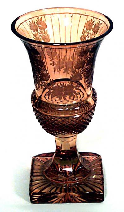 Scottish Victorian Amber Glass Urn