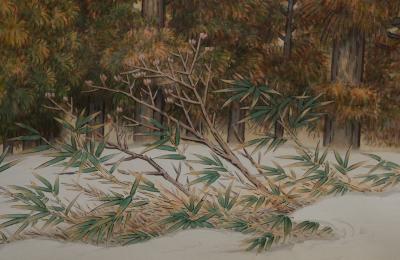 Scroll Snowy Mountain Landscape