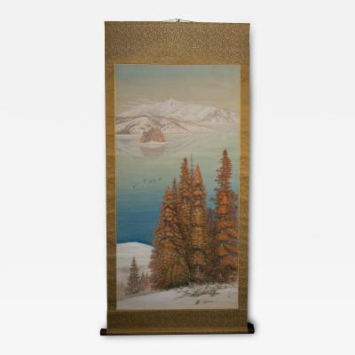 Scroll Snowy Mountain Landscape
