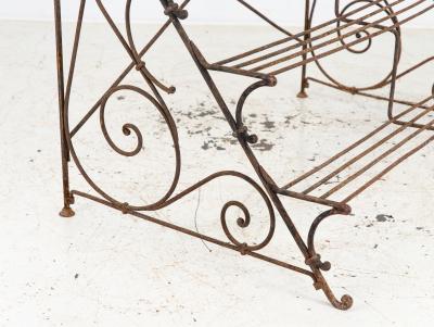 Scrollwork Four Tier Iron Plant Stand or Etagere England Mid 20th Century