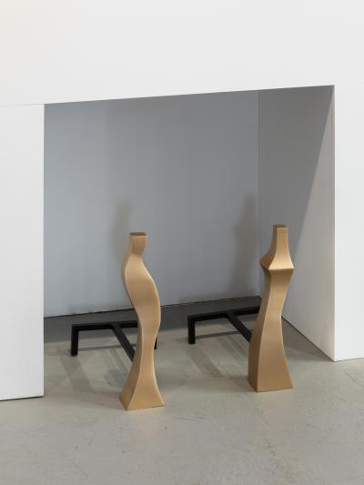 Sculpted Andirons Flame 