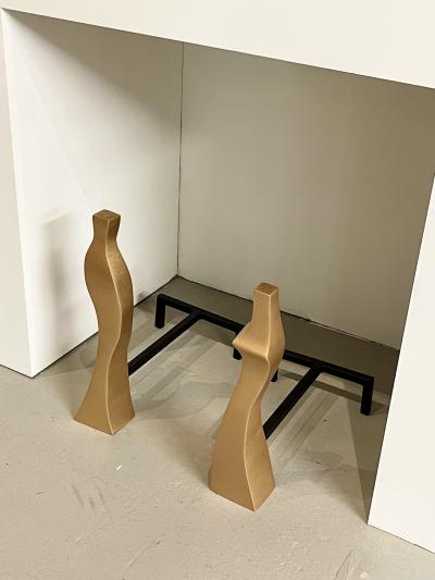 Sculpted Andirons Flame 