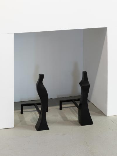 Sculpted Andirons Flame 