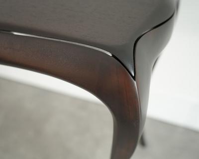 Sculpted Sapele Mahogany Console Table in Espresso 1960s