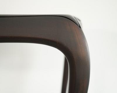 Sculpted Sapele Mahogany Console Table in Espresso 1960s