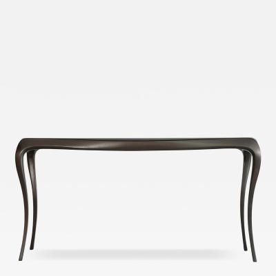 Sculpted Sapele Mahogany Console Table in Espresso 1960s