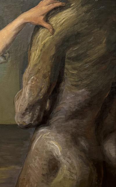 Sculpting the Nude Monumental Painting by Oscar Matthiesen 1861 1957 