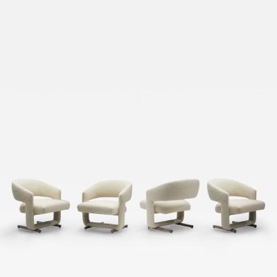 Sculptural Accent Chairs with Metal Legs Europe ca 1960s