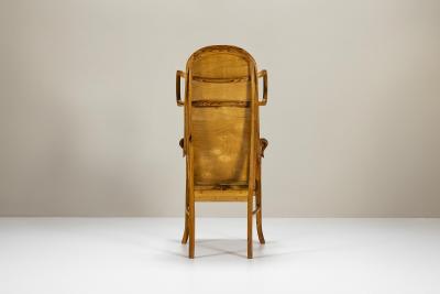 Sculptural Armchair in Pine and Plywood by Eberhard Mu ller Germany 1980s