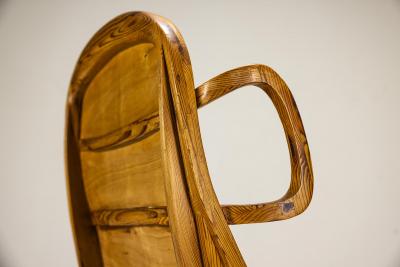 Sculptural Armchair in Pine and Plywood by Eberhard Mu ller Germany 1980s