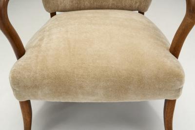 Sculptural Armchair with Curved Arms Europe ca 1950s