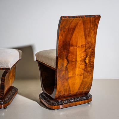 Sculptural Art Deco Side Chairs Italy 1930s 40s